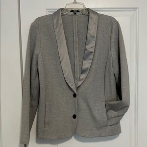 Gray Blazer with Satin Lapel